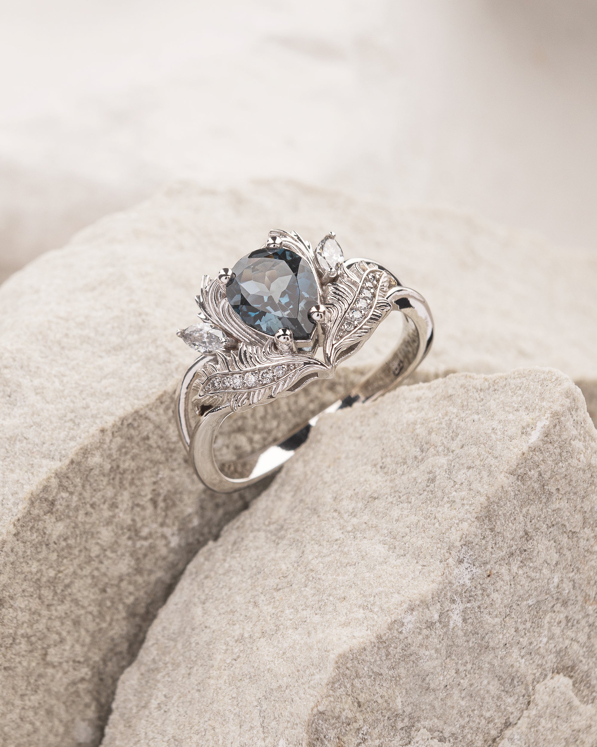 Vintage Inspired Rings With Blue Topaz Unique Engagement Rings