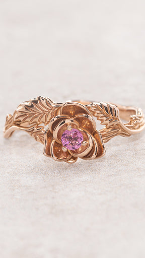 Rose shaped ring, flower engagement ring / Blooming Rose - Eden Garden Jewelry™