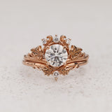 READY TO SHIP: Ariadne bridal ring set with 1-carat lab grown diamond, 14K rose gold, RING SIZES: 5.5 - 8.5 US