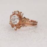 READY TO SHIP: Ariadne bridal ring set with 1-carat lab grown diamond, 14K rose gold, RING SIZES: 5.5 - 8.5 US