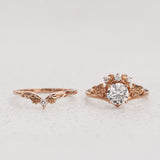 READY TO SHIP: Ariadne bridal ring set with 1-carat lab grown diamond, 14K rose gold, RING SIZES: 5.5 - 8.5 US