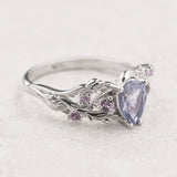 Japanese Maple leaves ring purple sapphire and accent pink sapphires / Japanese Maple - Eden Garden Jewelry™