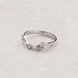 Curved wedding band with salt and pepper diamonds / matching band for Clematis