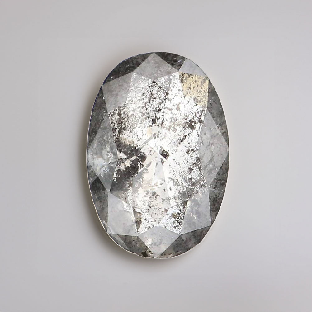Salt & Pepper diamond | natural, oval cut *8x5.5mm, 1.11ct - Eden Garden Jewelry™