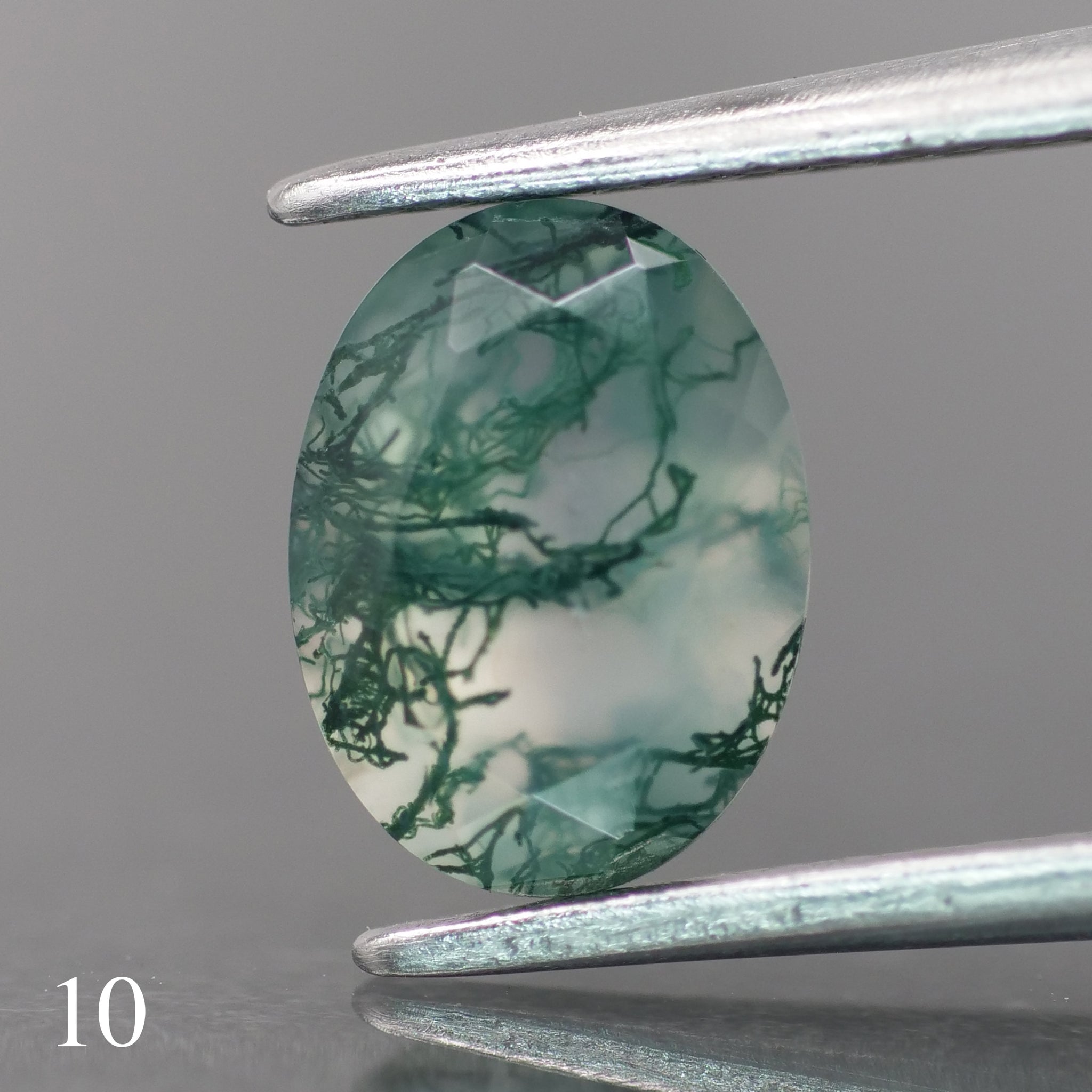 Moss agate | green color, oval-cut, 8x6mm, 1.1ct - choose yours