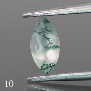 Moss agate | light green color, marquise-cut, 8x4mm, 0.6ct - choose yours