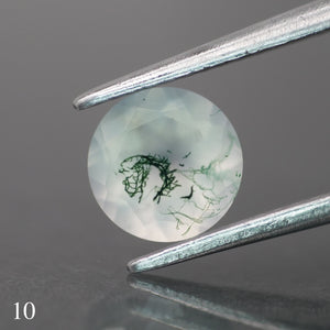 Moss agate | light green color, round-cut, 6.5mm, 1ct - choose yours