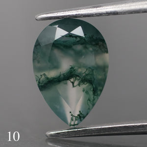 Moss agate | green color, pear-cut, 10x7mm, 1.6ct - choose yours