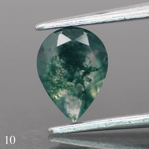 Moss agate | green color, pear-cut, 8x6mm, 0.80ct - choose yours