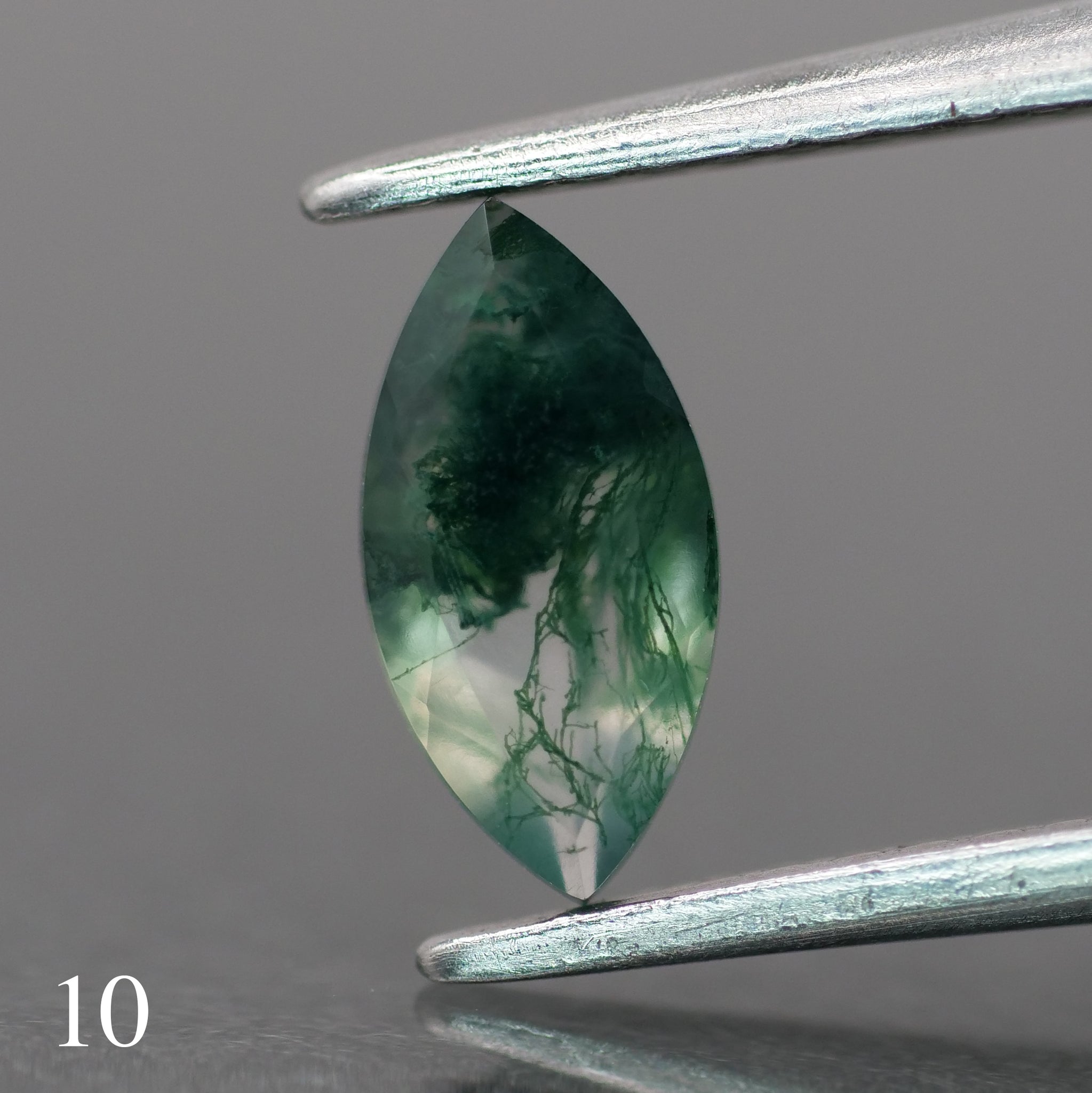 Moss agate | green color, marquise-cut, 8x4mm, 0.6ct - choose yours