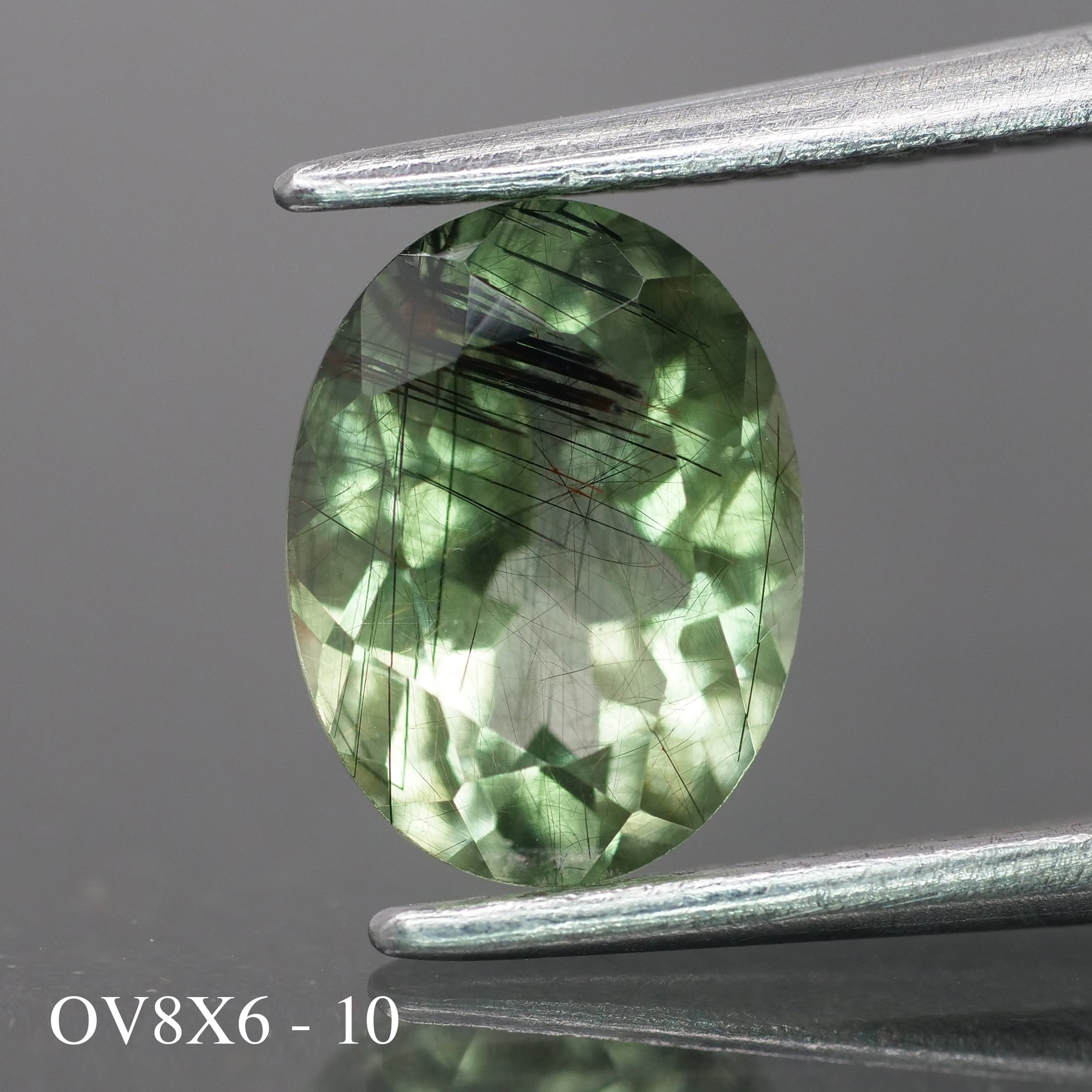 Rutile Peridot | natural, oval cut 8x6mm, 1.2 ct - choose yours