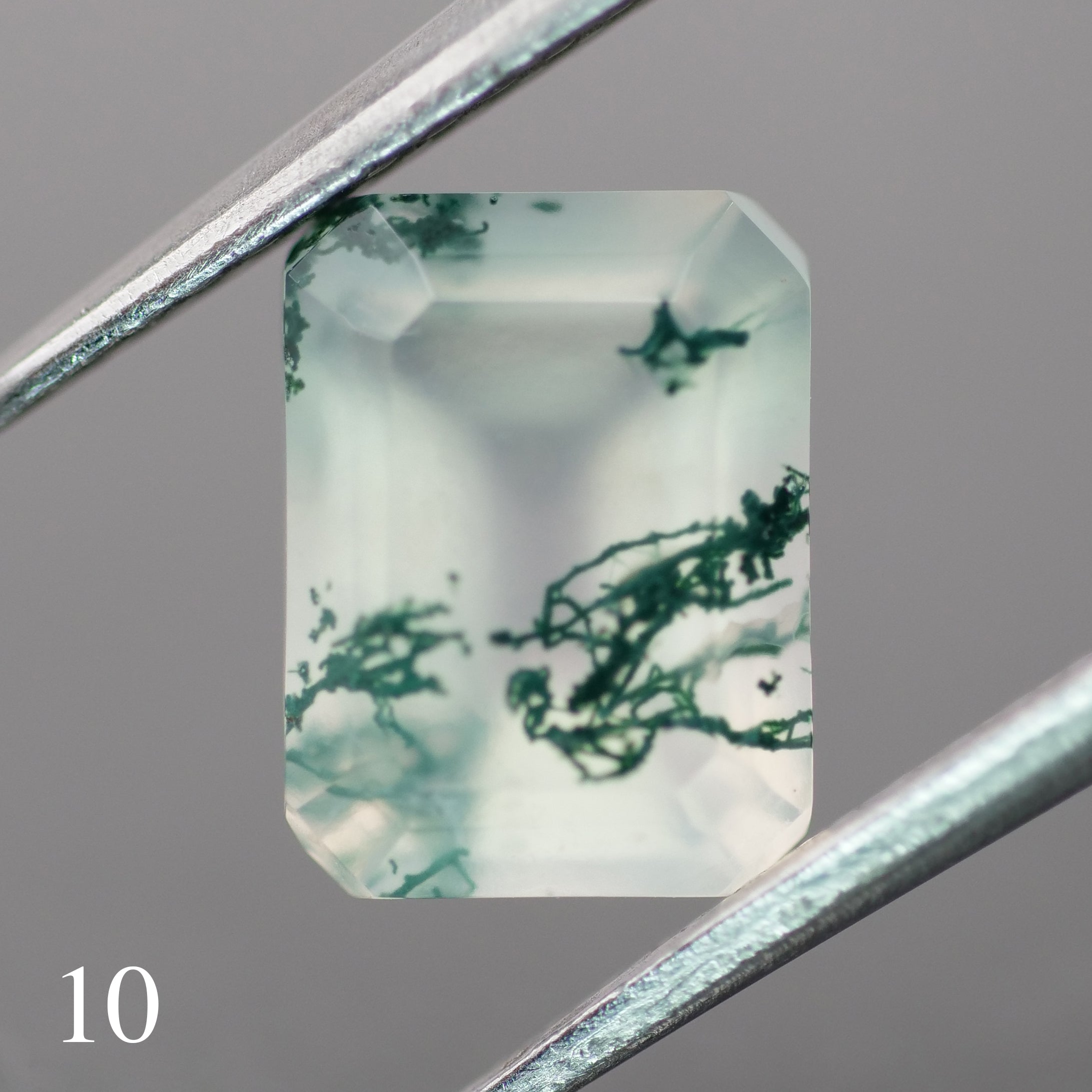 Moss agate | green color, emerald-cut, 8x6mm, 1.2ct - choose yours - Eden Garden Jewelry™