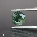Moss agate | green color, hexagon-cut, 6mm, 0.75ct - choose yours - Eden Garden Jewelry™
