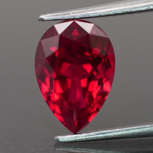 Lab-grown Ruby | IGI certified | red color, pear-cut, 10x7mm, 2.60ct