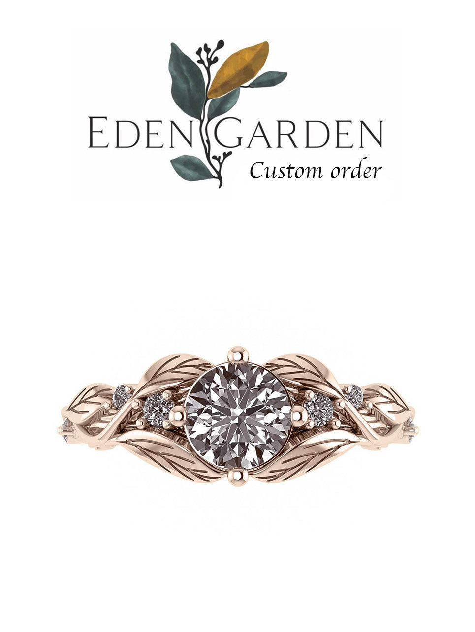 Custom order: Alexandrite & Green sapphires | Clematis engagement ring - Eden Garden Jewelry™