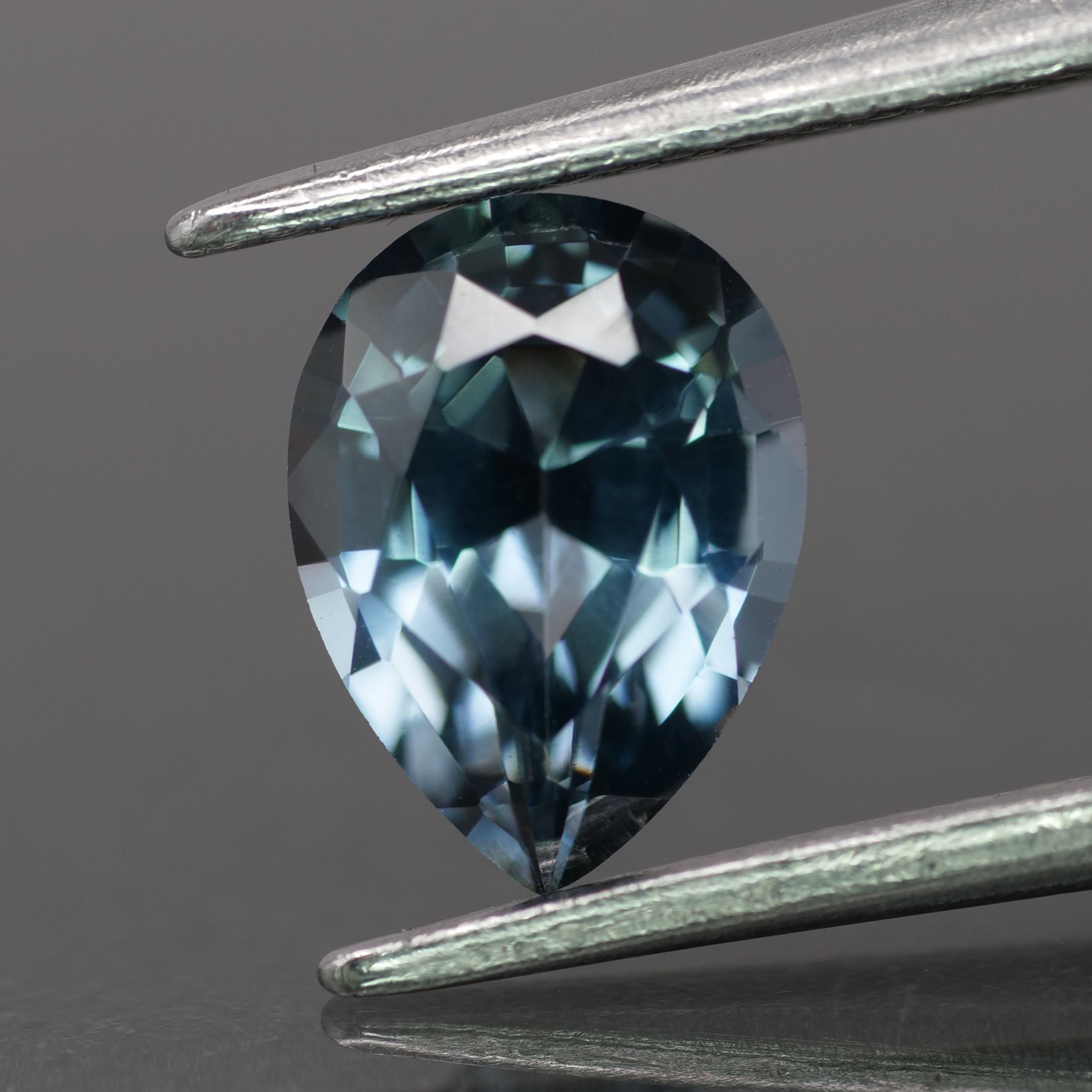 Spinel | natural, bluish grey color, pear-cut, *8x6mm, 1.1ct - Eden Garden Jewelry™