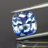 Sapphire | natural, bi-color: blue & white color, cushion-cut, *7x7mm, 1.8ct - Eden Garden Jewelry™