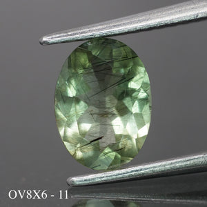 Rutile Peridot | natural, oval cut 8x6mm, 1.2 ct - choose yours