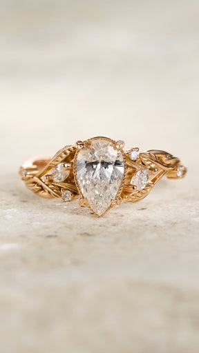READY TO SHIP: Patricia engagement ring with sparkling lab grown diamonds, 14K rose gold, RING SIZES: 5.5 - 8.5 US - Eden Garden Jewelry™