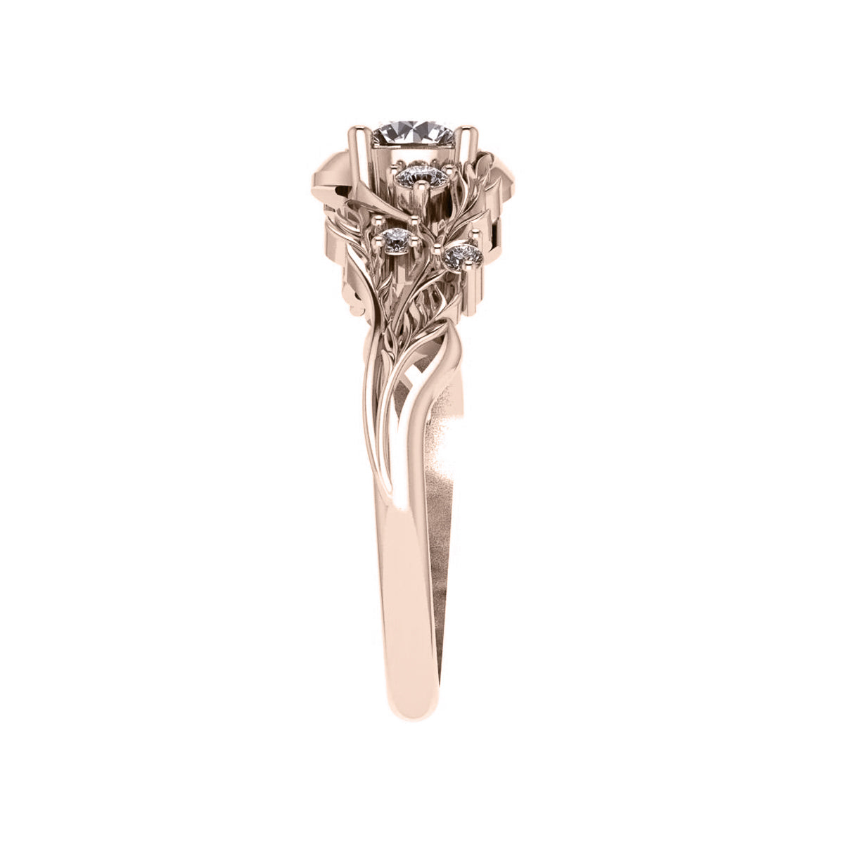 Japanese Maple | 5mm round cut gemstone setting - Eden Garden Jewelry™