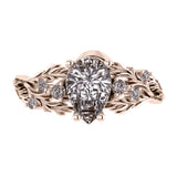 Japanese Maple | 9x6 mm pear cut gemstone setting - Eden Garden Jewelry™