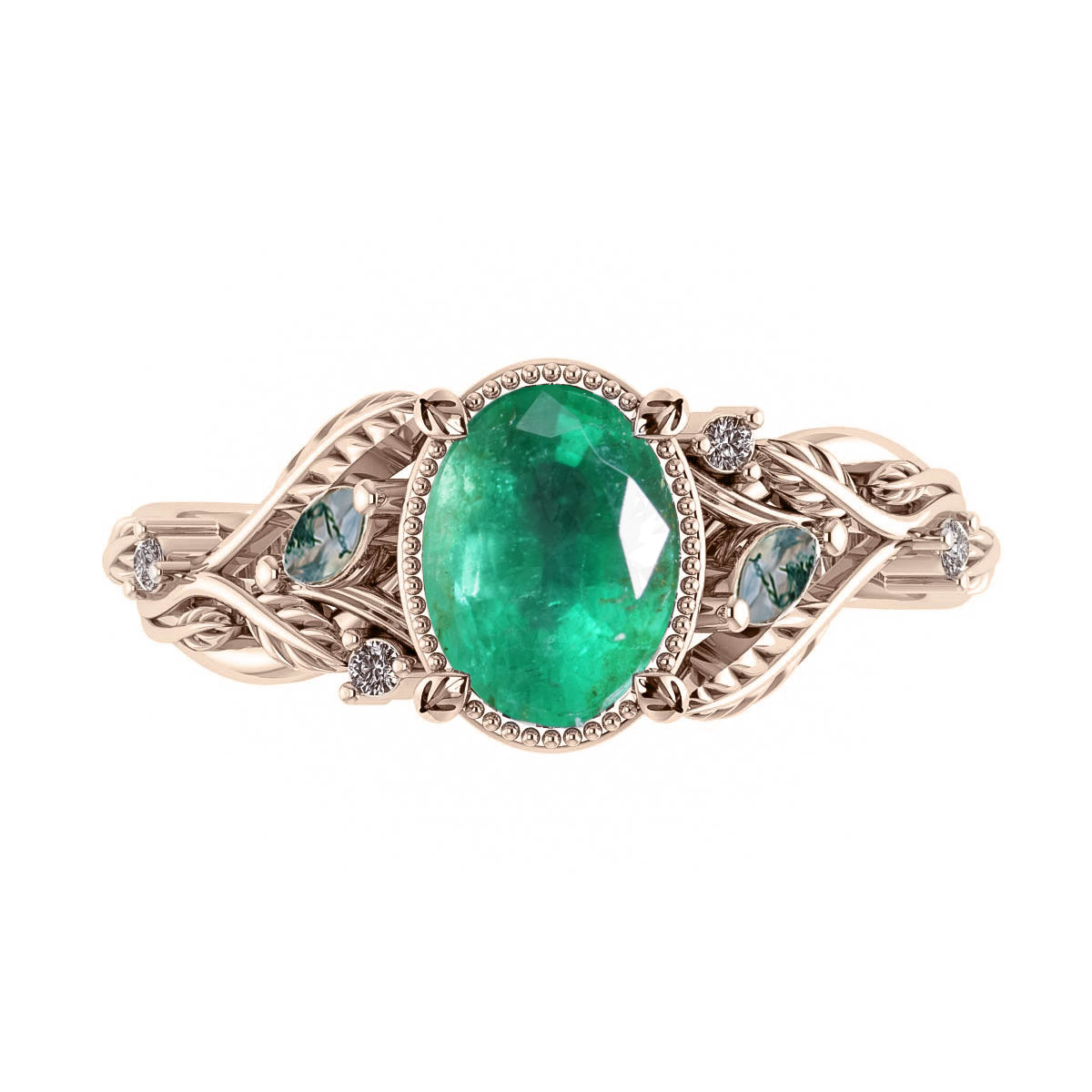 Custom order | Patricia asymmetric engagement ring setting for oval cut gemstone 8x6 mm - Eden Garden Jewelry™