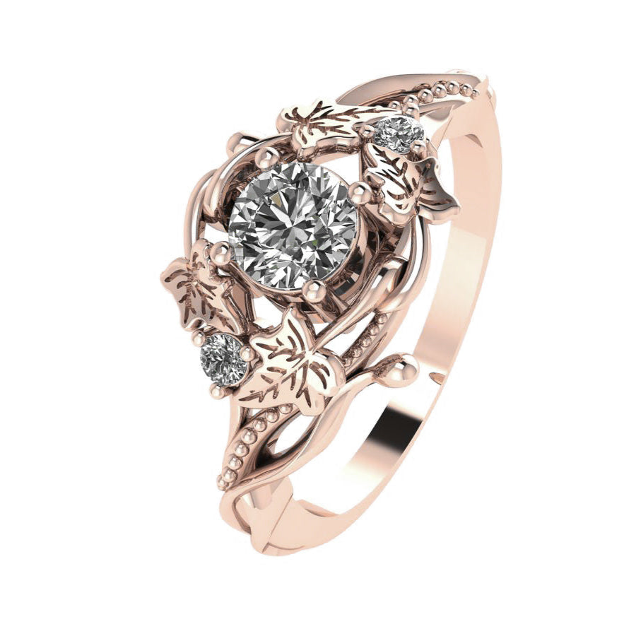 Undina Ivy | 5 mm round cut gemstone setting - Eden Garden Jewelry™