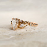 READY TO SHIP: Patricia engagement ring with sparkling lab grown diamonds, 14K rose gold, RING SIZES: 5.5 - 8.5 US - Eden Garden Jewelry™