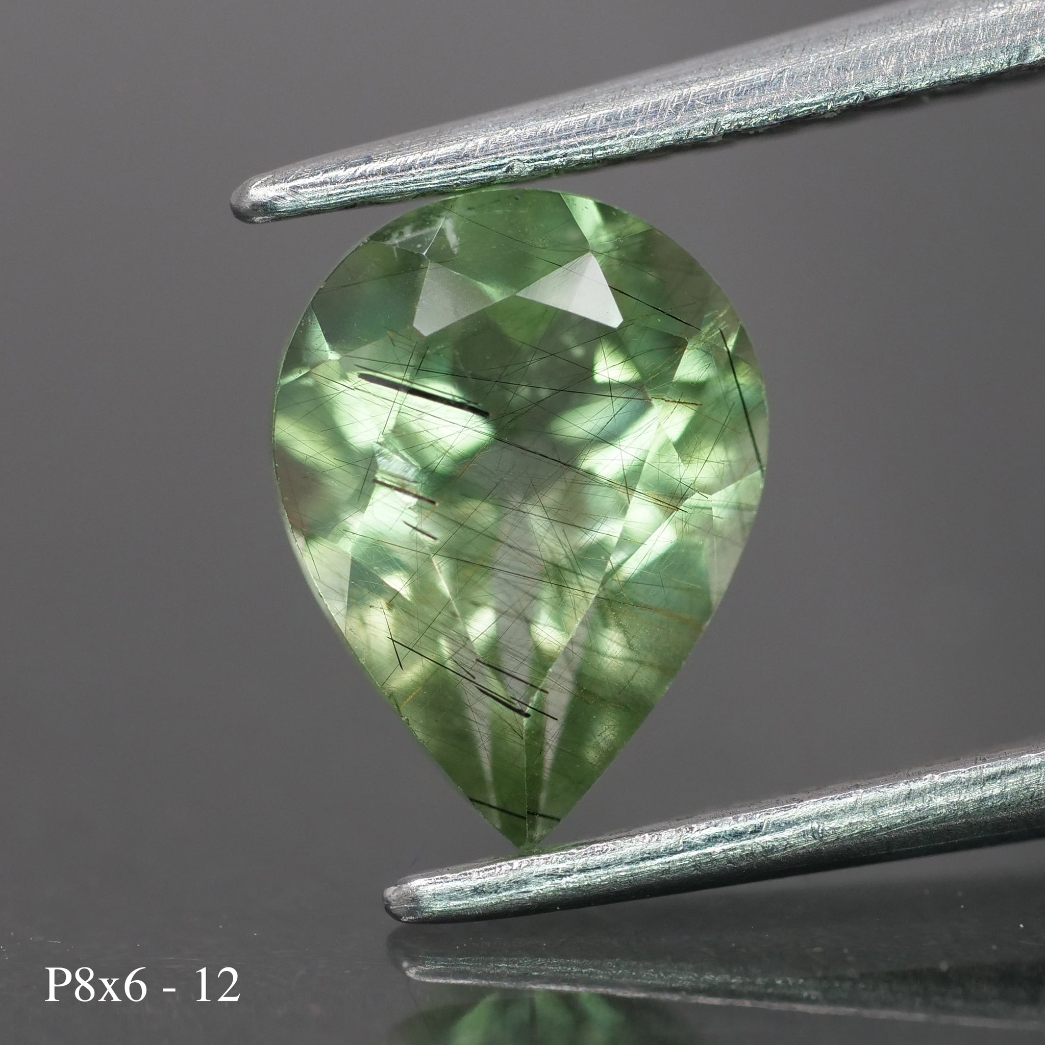 Rutile Peridot | natural, pear cut 8x6mm, 1 ct - choose yours