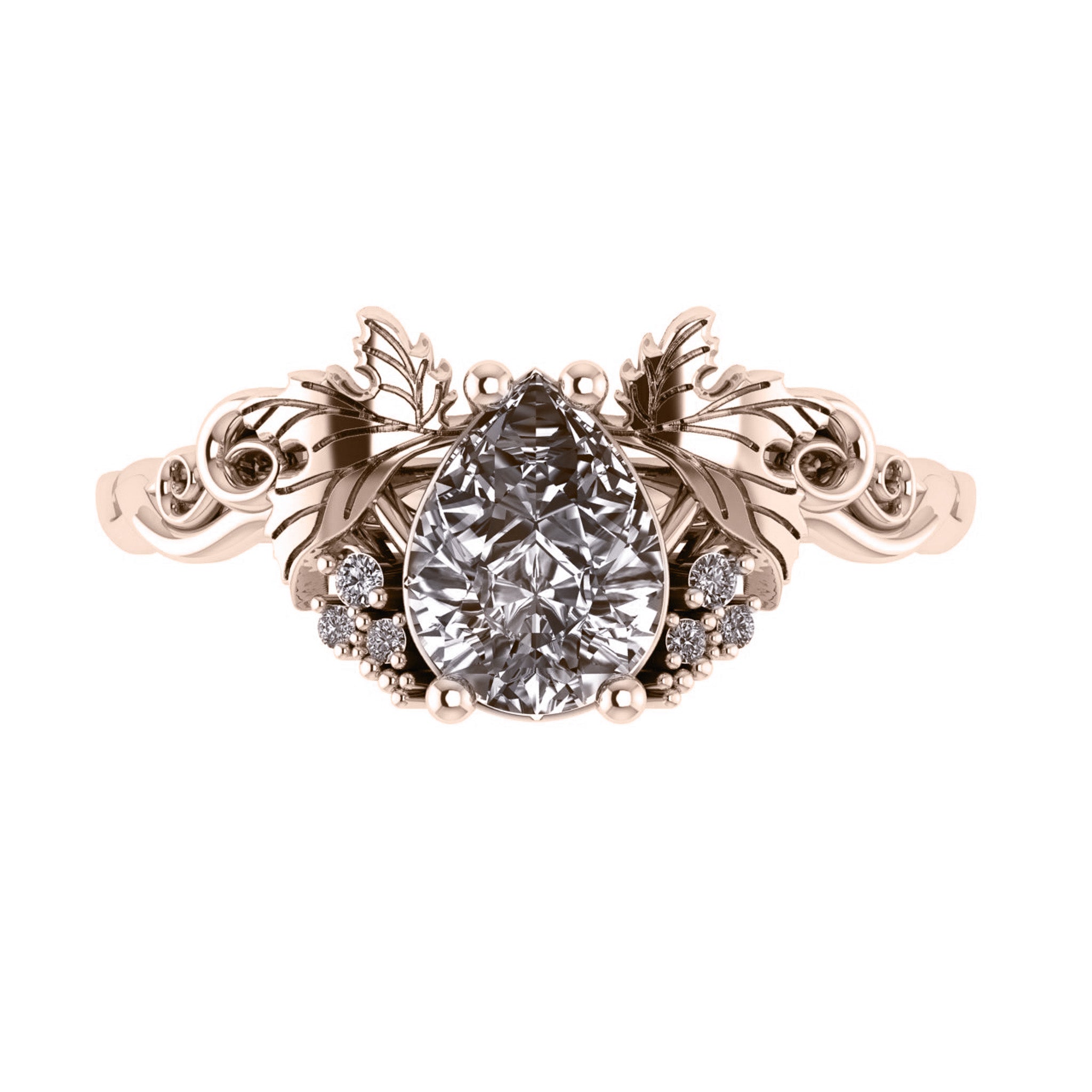 Vineyard | pear cut 8x6mm gemstone setting - Eden Garden Jewelry™