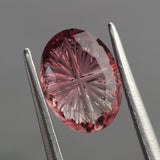Tourmaline | natural, orangish pink color, fantasy-cut, 8x6mm, 1ct - Eden Garden Jewelry™