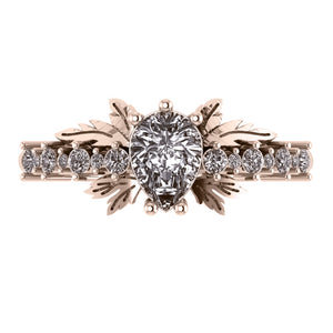 Verbena | 7x5 mm pear cut engagement ring setting - Eden Garden Jewelry™