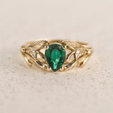 Lab emerald ring, engagement ring for woman / Wisteria - Eden Garden Jewelry™