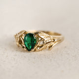 Lab emerald ring, engagement ring for woman / Wisteria - Eden Garden Jewelry™