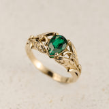 Lab emerald ring, engagement ring for woman / Wisteria - Eden Garden Jewelry™