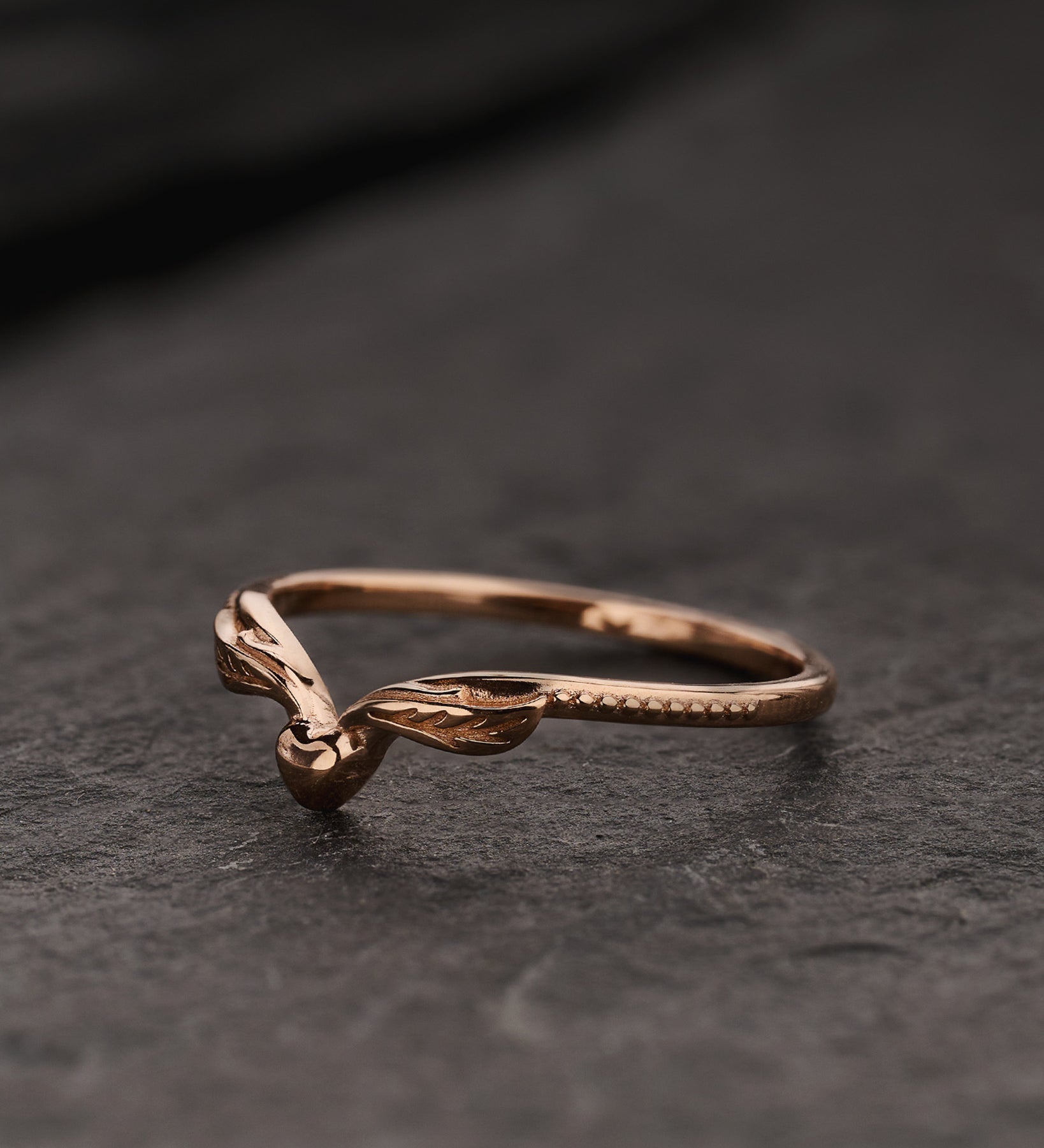 Heart wedding ring / matching band for Swanlake - Eden Garden Jewelry™