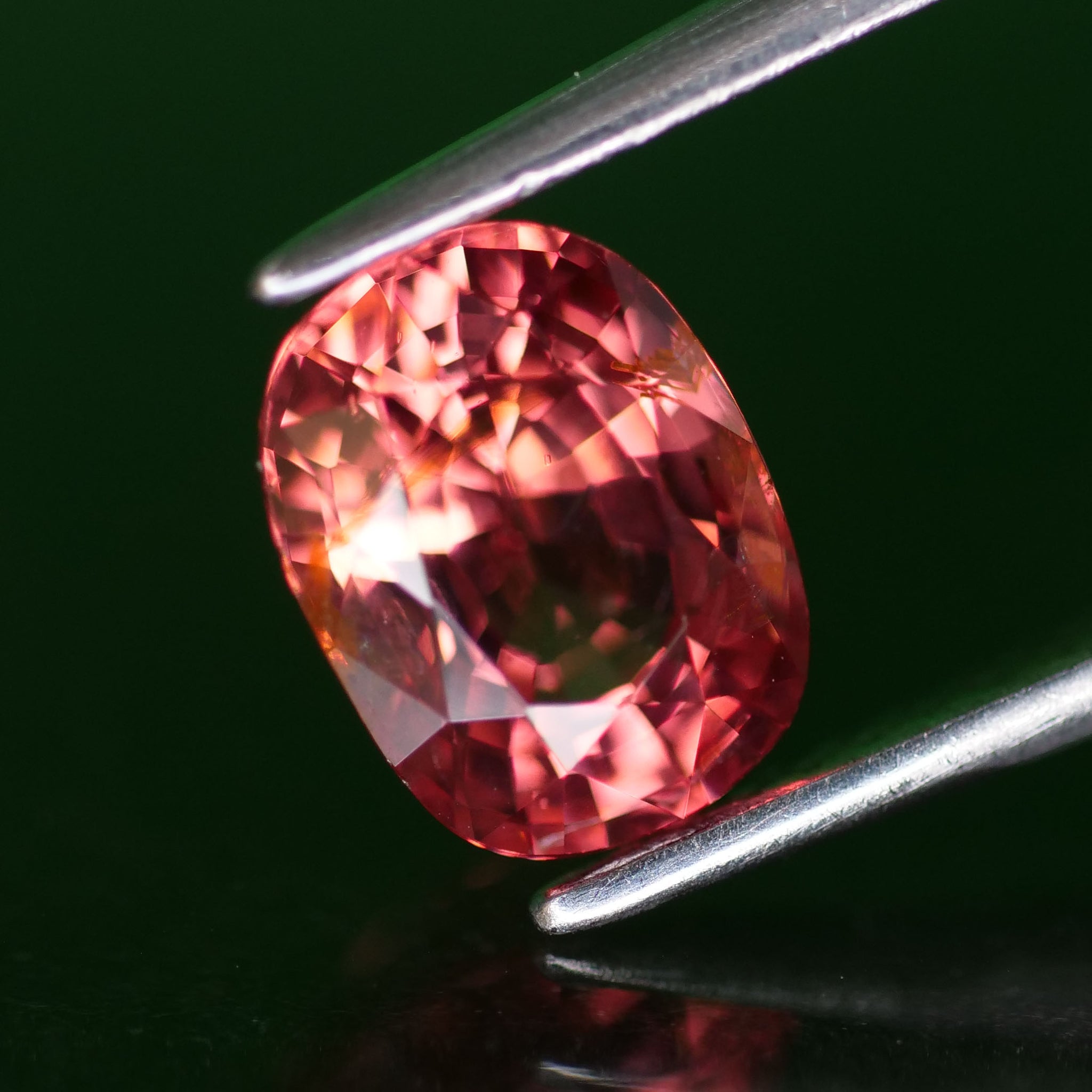 Pink Spinel | natural, dark coral color, cushion cut *7.5x5.5 mm, *1.47ct - Eden Garden Jewelry™