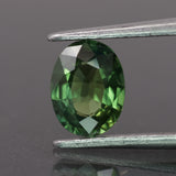 Sapphire | natural, green color, oval-cut, 7x5.4mm, *1ct