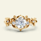 Adelina | floral engagement ring setting, round cut 6 mm - Eden Garden Jewelry™
