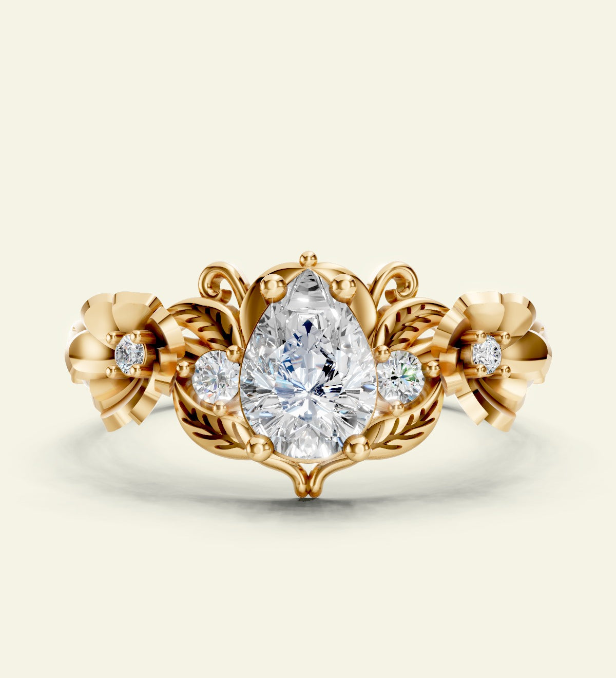 Adelina | pear cut 7x5 gemstone ring setting - Eden Garden Jewelry™