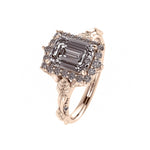 Florentina | custom engagement ring with emerald cut gemstone 8x6 mm - Eden Garden Jewelry™