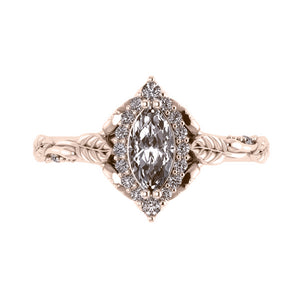 Florentina | custom engagement ring setting for marquise cut gemstone 8x4 mm - Eden Garden Jewelry™