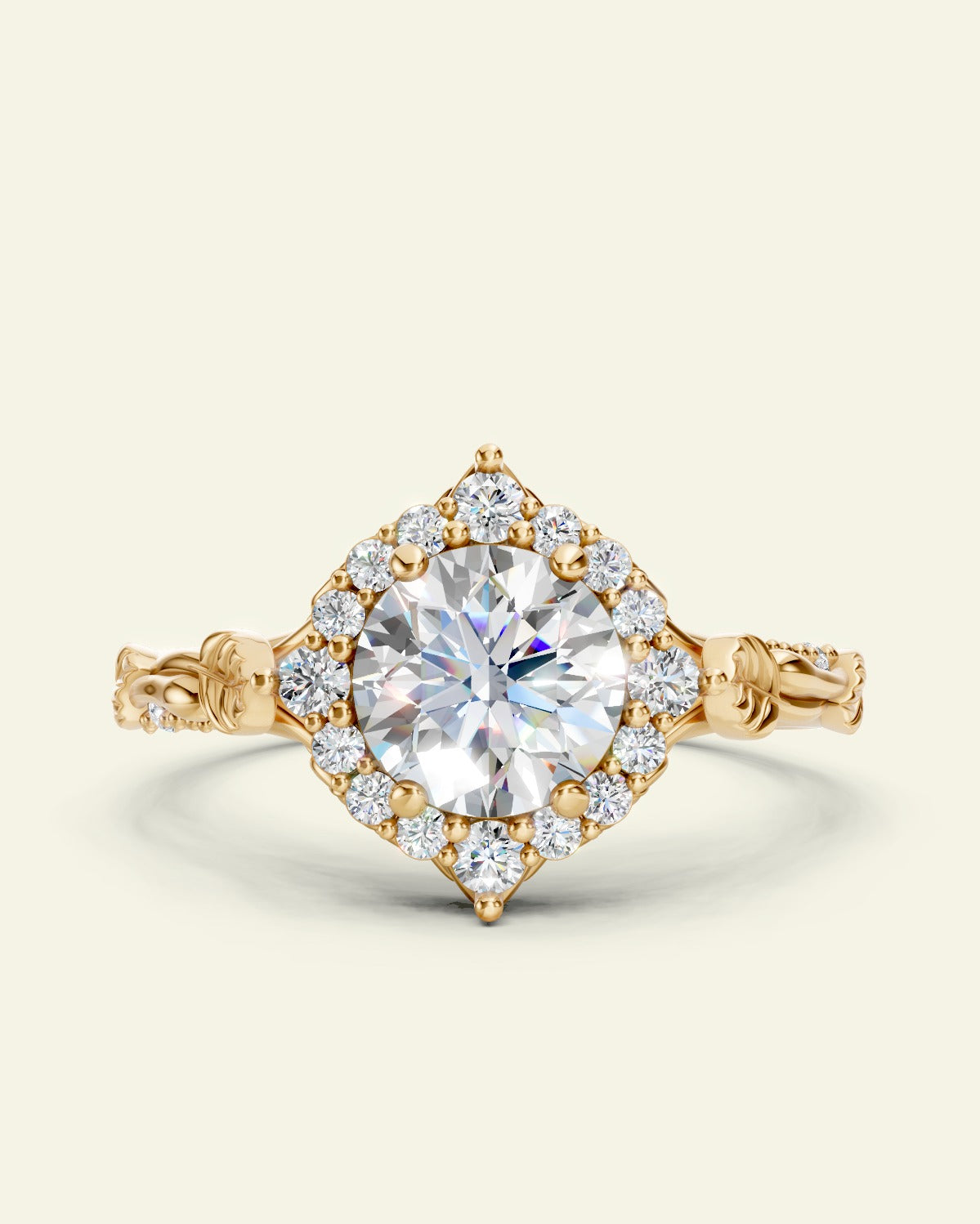 Florentina | custom engagement ring setting for round cut gemstone 6.5 mm - Eden Garden Jewelry™
