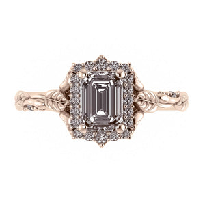 Florentina | custom engagement ring with emerald cut gemstone 7x5 mm - Eden Garden Jewelry™