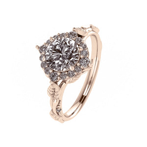 Florentina | custom engagement ring with round cut gemstone 6.5 mm - Eden Garden Jewelry™