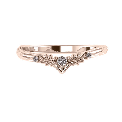 Oak leaves wedding ring / matching band for Silviya - Eden Garden Jewelry™