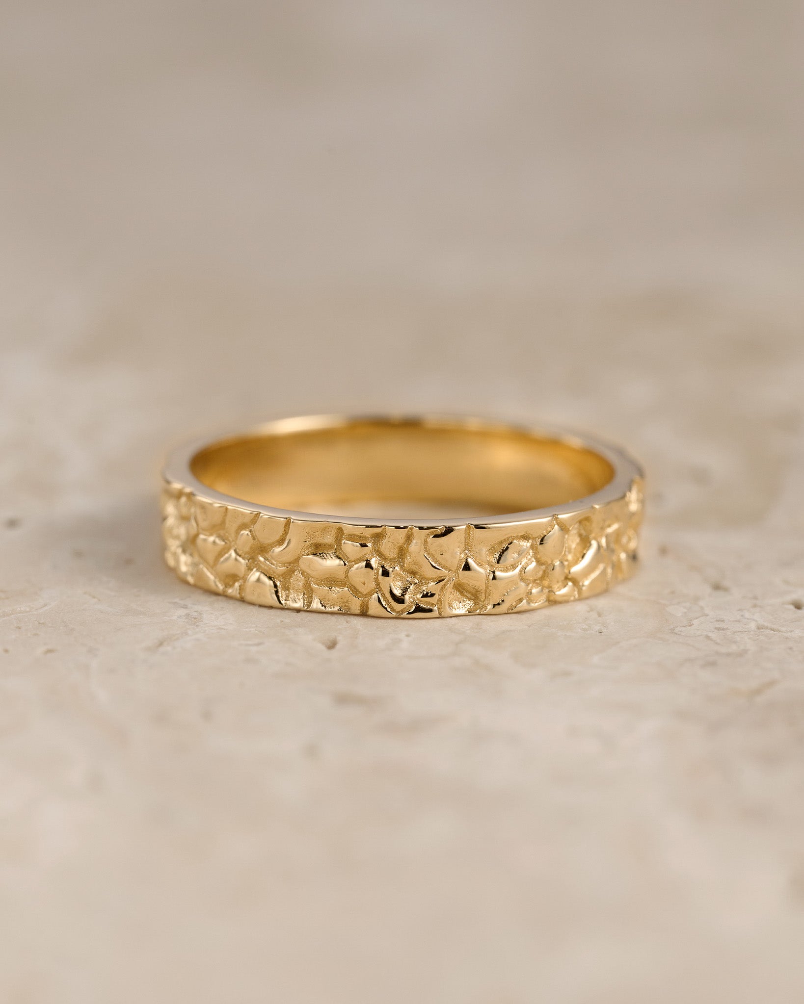Wedding bands set for couple, rock textured rings - Eden Garden Jewelry™