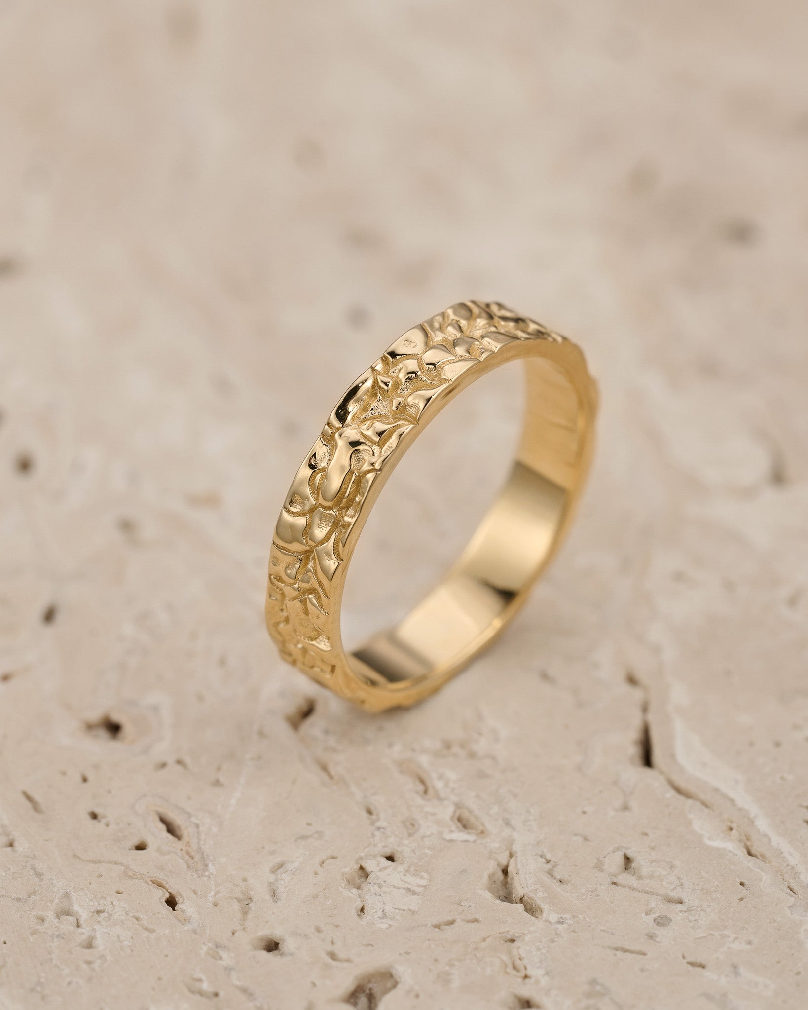 Wedding bands set for couple, rock textured rings - Eden Garden Jewelry™