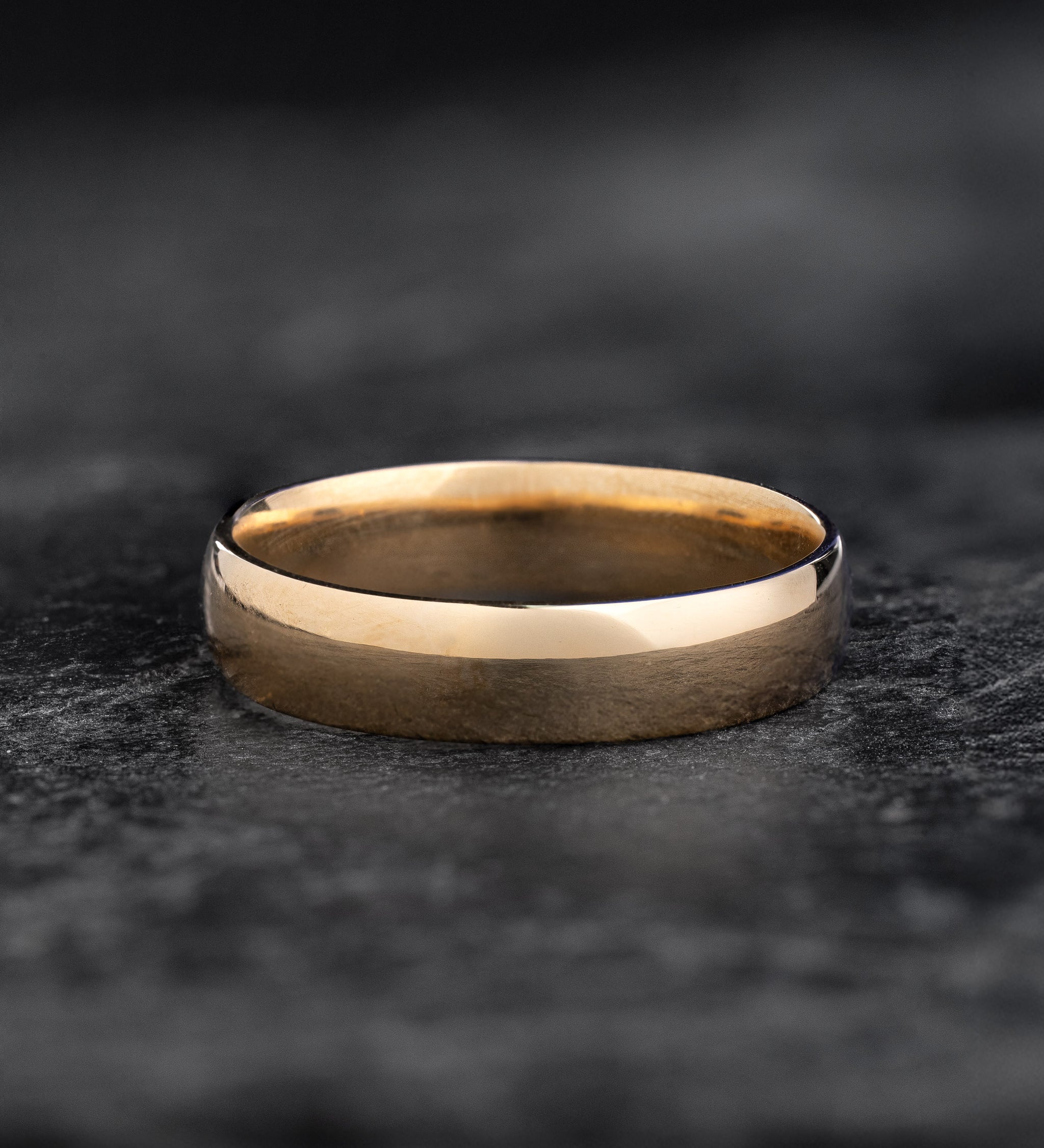 Classic gold wedding band, comfort fit ring, 5 mm width - Eden Garden Jewelry™