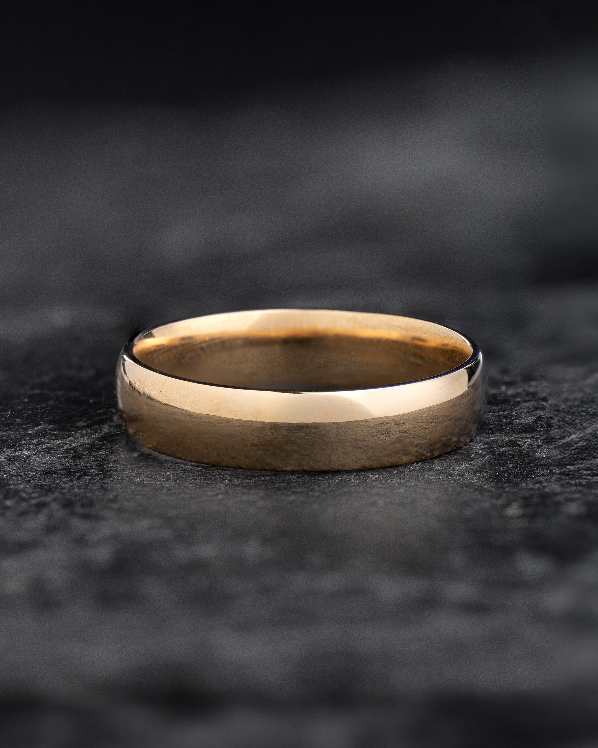 Classic gold wedding band, comfort fit ring, 5 mm width - Eden Garden Jewelry™